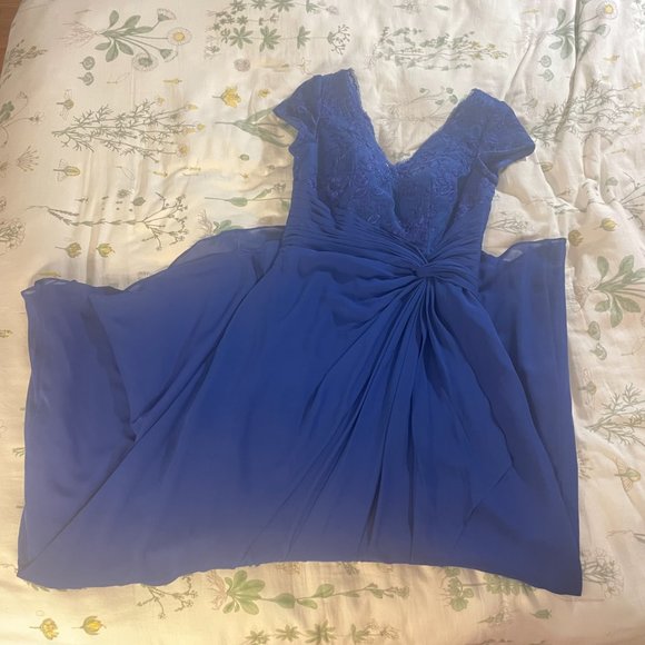 Blue lace greecian bridesmaid formal maxi gown! - Picture 16 of 16